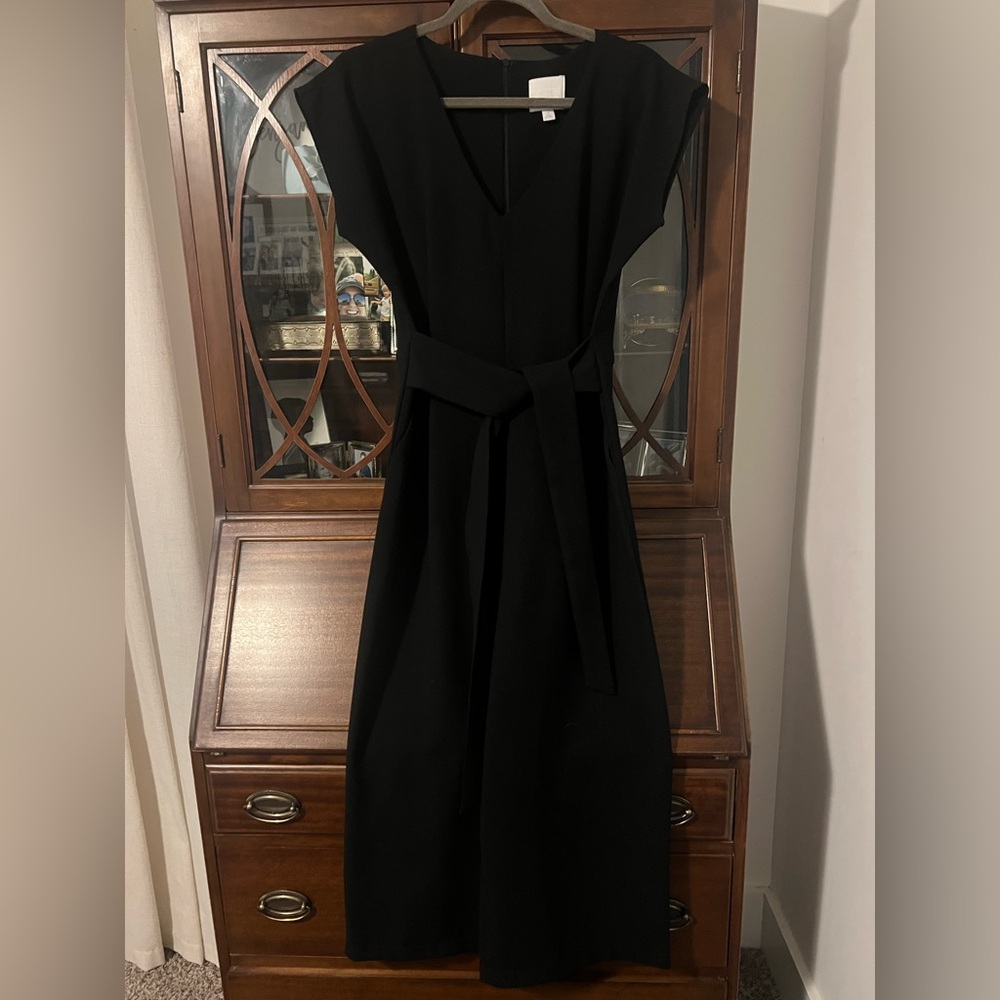Anthropologie Black Cropped Jumpsuit